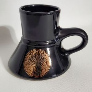 Mercedes Benz No Tip Spill Mug Travel Coffee Cup Gold Black